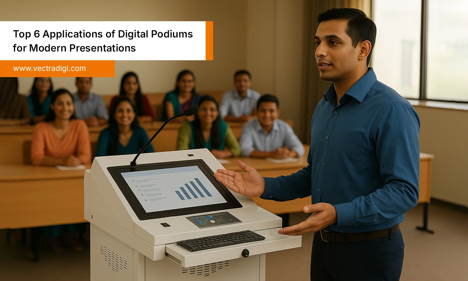Top 6 Applications of Digital Podiums for Modern Presentations