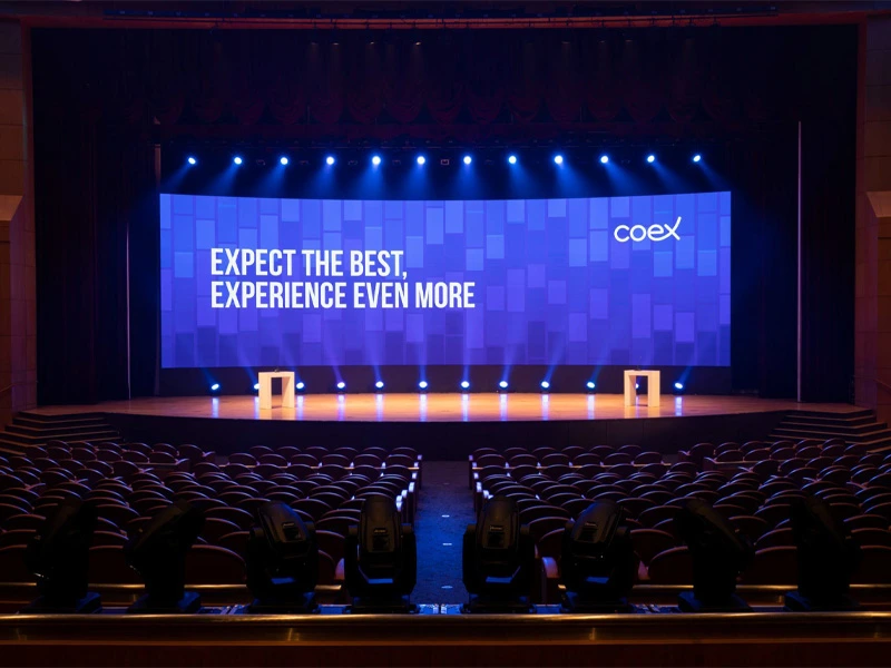 High-resolution LED auditorium display for an engaging viewing experience.
