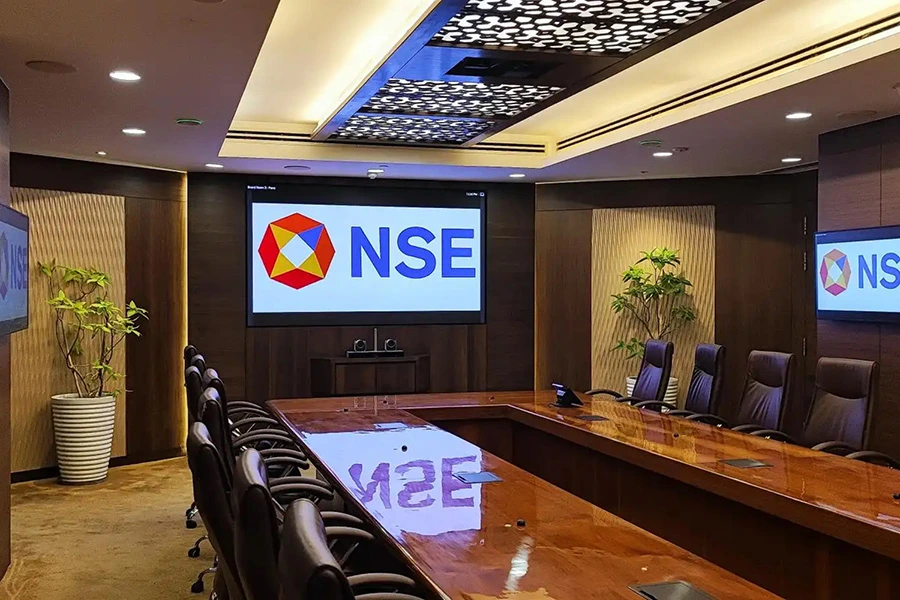 LED display in the meeting room of a government office