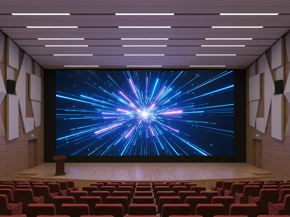 Full HD LED screen installed in auditorium for presentations and events.