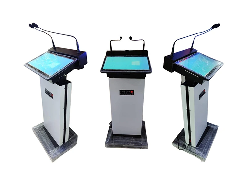 Compact slim podium used for lectures and presentations