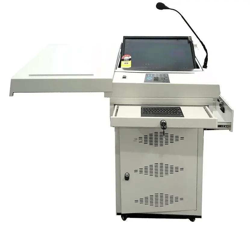 Vectradigi digital podium with interactive touchscreen and sleek design for professional use in India.