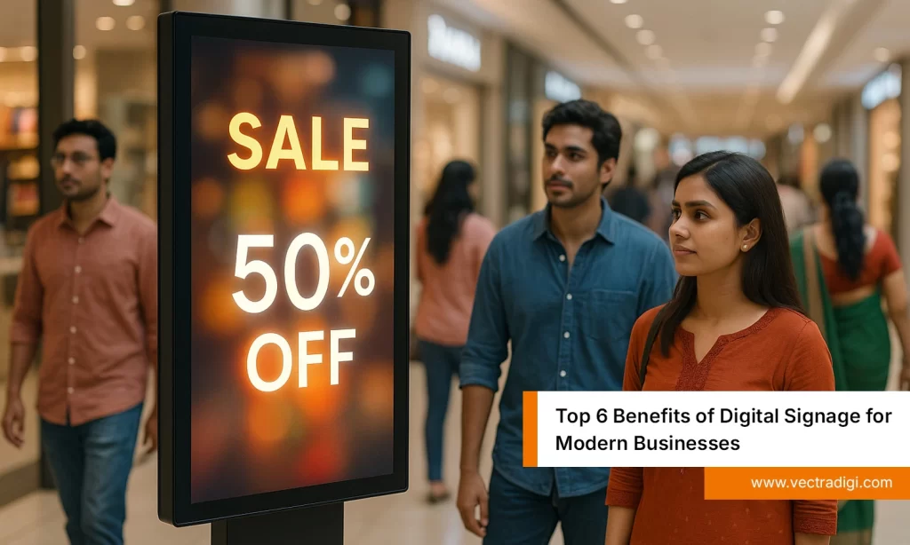 Digital Signage in Shopping Center showcasing Sale Promotion