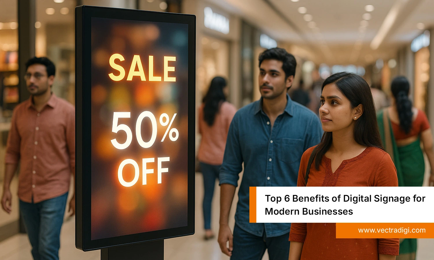 Digital Signage in Shopping Center showcasing Sale Promotion