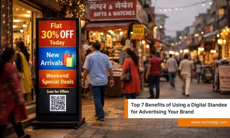Outdoor Digital Standee for Advertising on Indian Street Attracting Customers