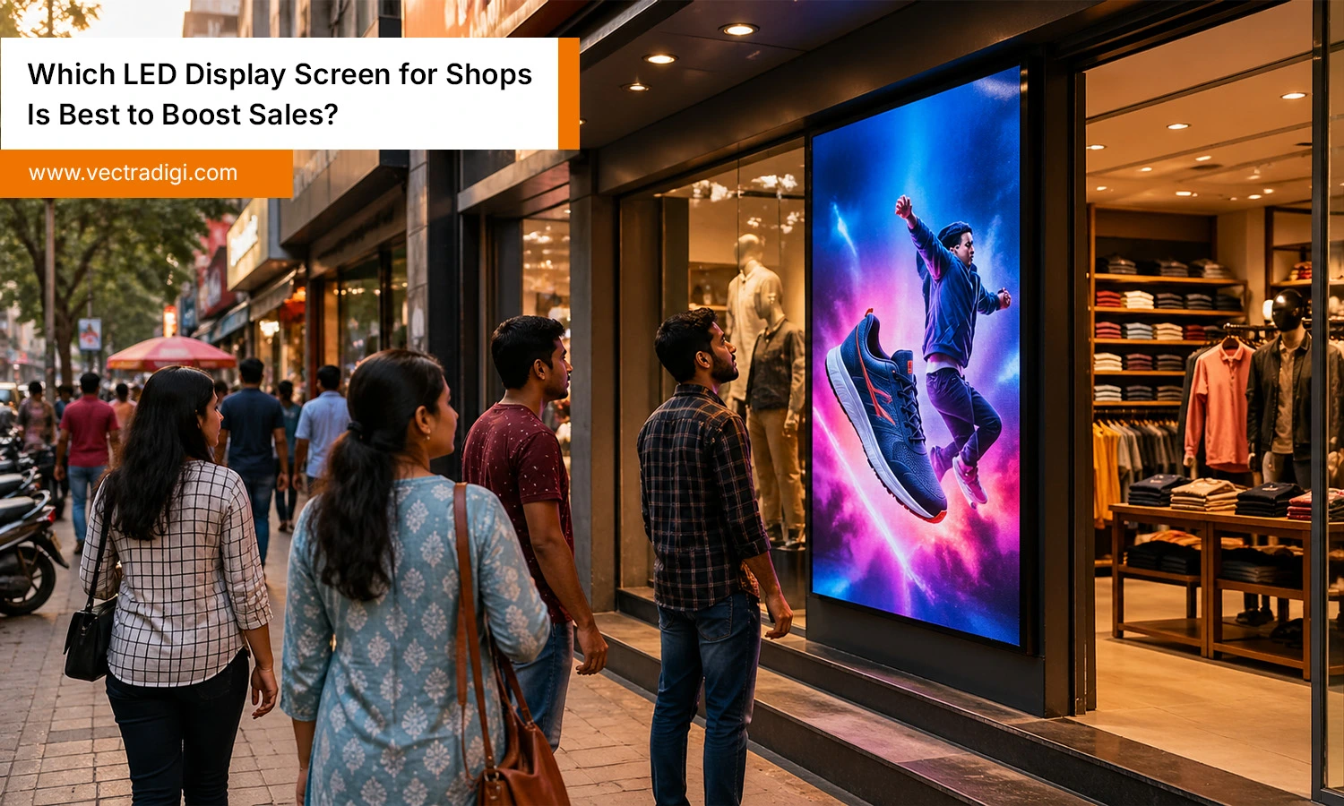 Retail Store advertising in outdoor using led display screen for shop