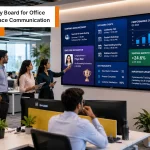 LED display board for office showing real-time updates, employee engagement and communication.